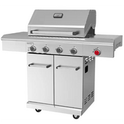 Nexgrill Deluxe 4 Burner Stainless Steel Gas Barbecue, Side Burner + Cover