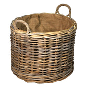 Round Wheeled Log Basket